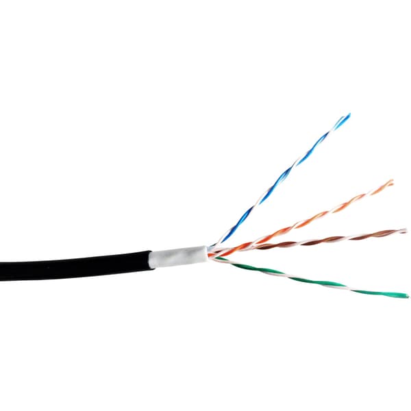 Kat 6 U/UTP PVC/PE Utendørskabel Sort 305m LinkIT