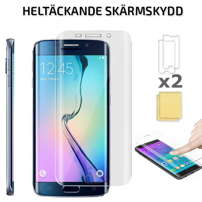 Heltäckande Skärmskydd Till Galaxy S6 EDGE 2-Pack Retail