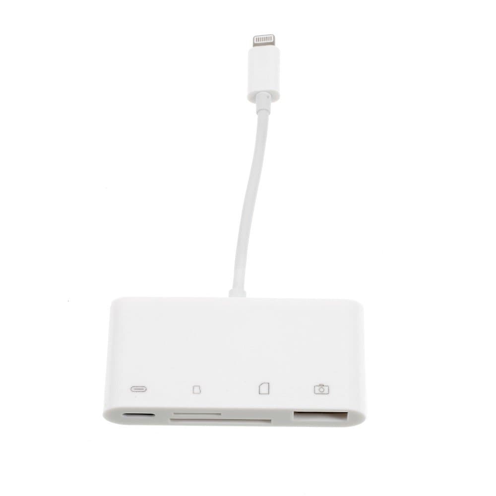 Lightning kompatibelt kameraforbindelsessæt 4 i 1 til iPad og iPhone SD / USB / MICRO SD
