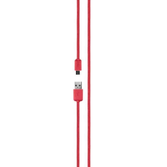 XQISIT Laddnings- och synkroniseringskabel 1,8 mikroUSB / USB - Röd