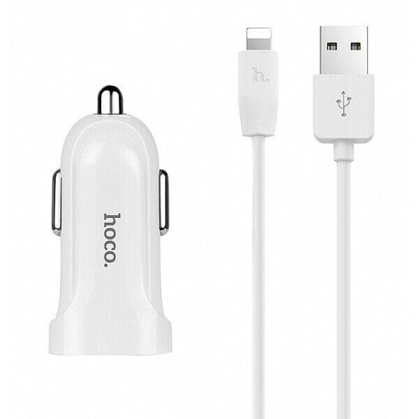 HOCO Z2 1 USB 1.5A Billaddare med lighting kabel vit