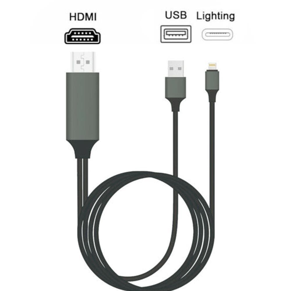 Lightning till HDMI - kabel - 2m - Svart