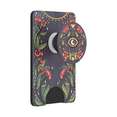 PopSockets PopWallet + med Integreret Udskiftelig PopTop til Smartphones og Tablets - Floral Bohemian