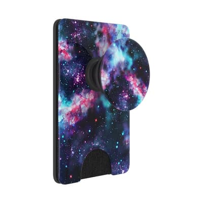 PopSockets PopWallet + med Integreret Udskiftelig PopTop til Smartphones og Tablets - Galactic Nebula