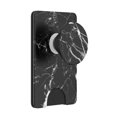 PopSockets PopWallet + med Integreret Udskiftelig PopTop til Smartphones og Tablets - Midnight Marble