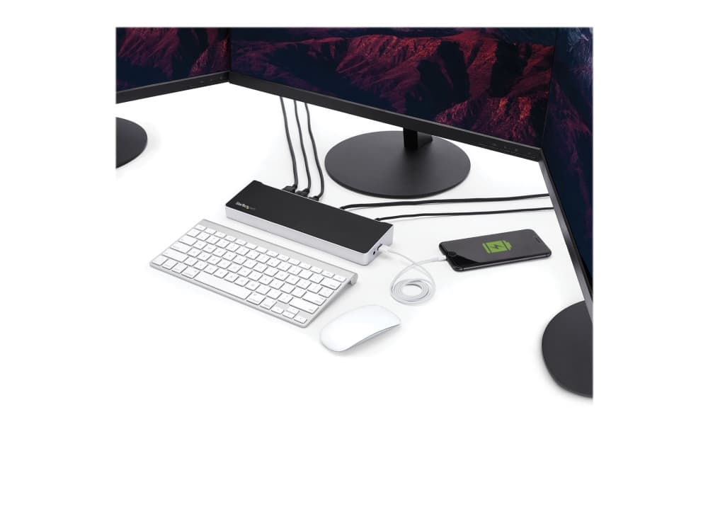 StarTech.com 4K USB-C Dock - Triple Monitor - Mac & Windows - 60W USB PD (DK30CH2DPPDU) - Dokkingstasjon - USB-C - HDMI, 2 x DP - GigE - 60 watt
