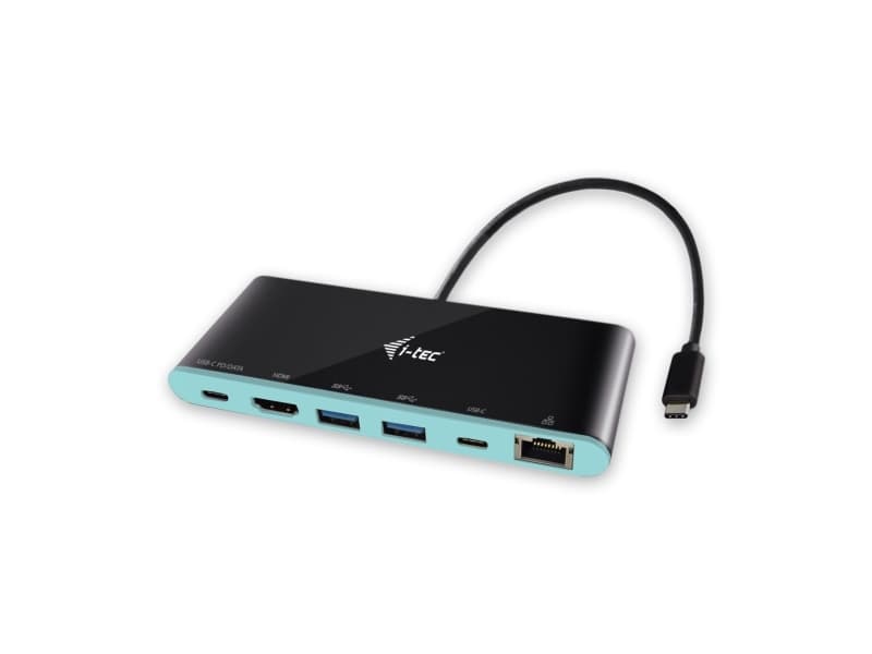 i-tec C31MINIDOCK4KPD, Koblet med ledninger (ikke trådløs), USB 3.2 Gen 2 (3.1 Gen 2) Type-C, 60 W, 10,100,1000 Mbit/s, Svart, Turkis, 3840 x 2160 pi