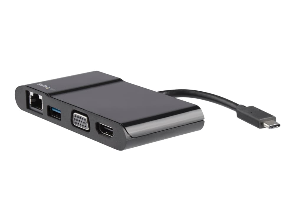 StarTech.com USB-C Multiport Adapter - Portable USB Type-C/TB3 Laptop Travel Dock with 4K HDMI or 1080p VGA - Gigabit Ethernet, USB-A 3.0 - Videogren