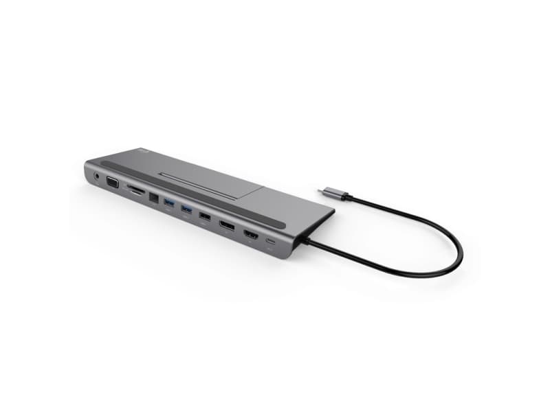 i-tec Metal C31FLATDOCKPDPLUS, Koblet med ledninger (ikke trådløs), USB 3.2 Gen 1 (3.1 Gen 1) Type-A, 85 W, 3,5 mm, 10,100,1000 Mbit/s, Grå