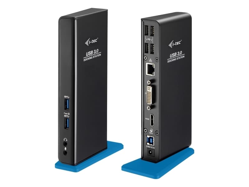 i-tec U3HDMIDVIDOCK, Dokking, USB 3.2 Gen 1 (3.1 Gen 1) Type-A, 3,5 mm, USB Type-A,USB Type-B, 10,100,1000 Mbit/s, Svart