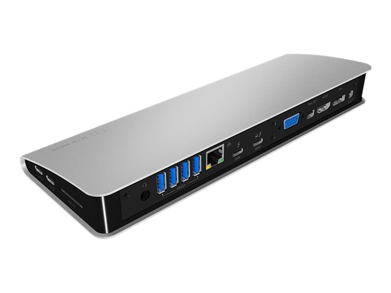 RaidSonic ICY BOX IB-DK2801-TB3 - Dokkingstasjon - USB-C / Thunderbolt 3 - VGA, HDMI, DP, Mini DP - GigE