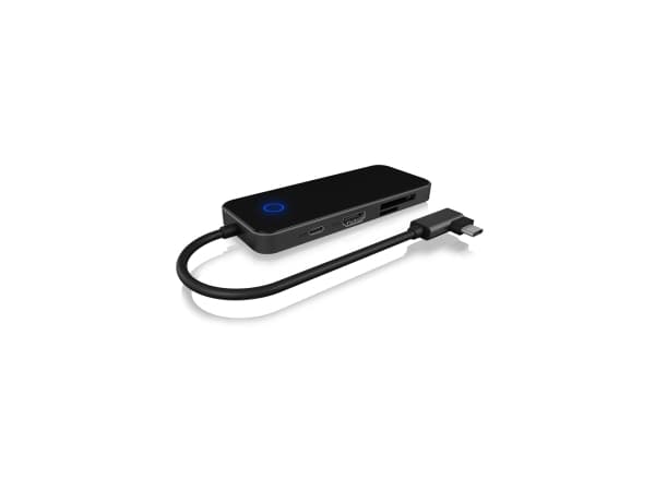 RaidSonic IB-DK4025-CPD, Koblet med ledninger (ikke trådløs), USB 3.2 Gen 1 (3.1 Gen 1) Type-C, 100 W, Svart, MicroSD (TransFlash),SD, 3840 x 2160 pi