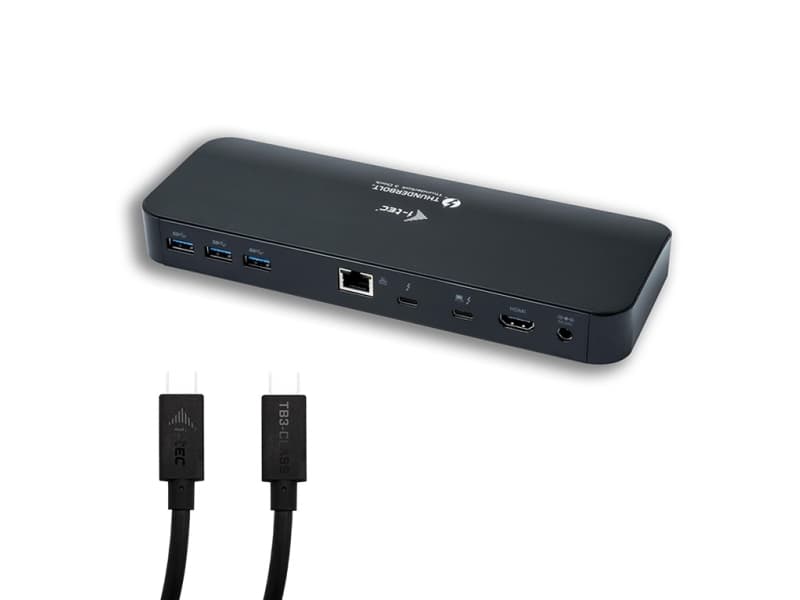 i-tec TB3HDMIPLUSX, Koblet med ledninger (ikke trådløs), Thunderbolt 3, 85 W, 3,5 mm, 10,100,1000 Mbit/s, Svart