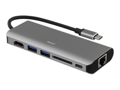 DELTACO USBC-1273 - Dokkingstasjon - USB-C - HDMI - GigE