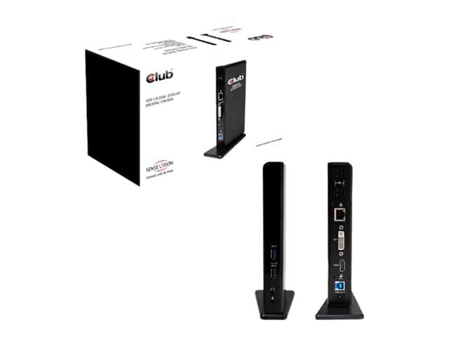 Club3D SenseVision USB 3.0 Dual Display Docking Station - Dokkingstasjon - USB - DVI, HDMI
