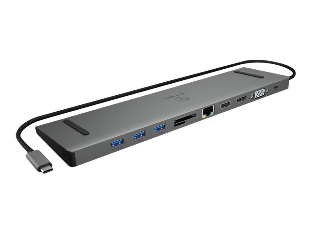 RaidSonic ICY BOX IB-DK2106-C - Dokkingstasjon - USB-C - VGA, 2 x HDMI - GigE