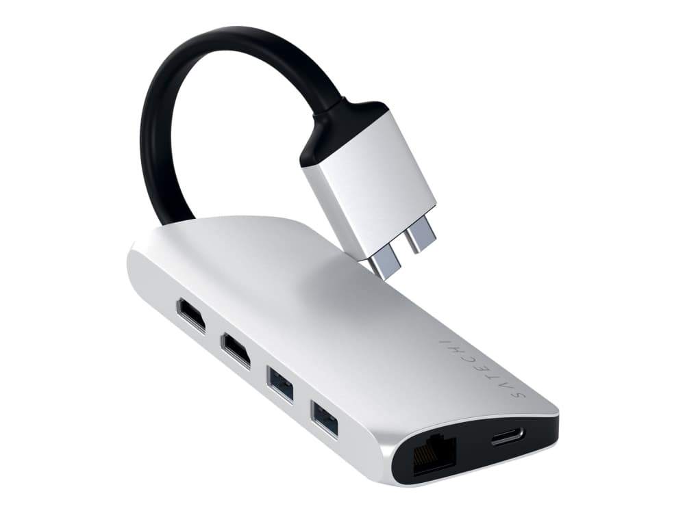Satechi ST-TCDMMAS DUAL MULTIMEDIA ADAPTER - Dokkingstasjon - USB-C - 2 x HDMI - GigE