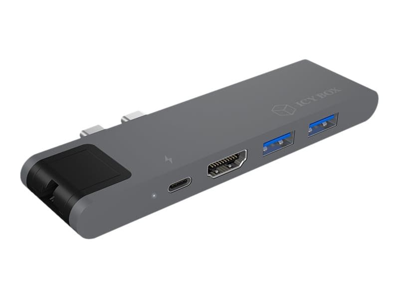 RaidSonic ICY BOX IB-DK4039-2C - Dokkingstasjon - USB-C / Thunderbolt 3 - HDMI - GigE