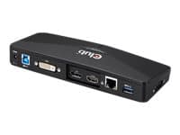 Club3D SenseVision USB 3.0 4K Docking Station - Dokkingstasjon - USB - DVI, HDMI, DP - GigE