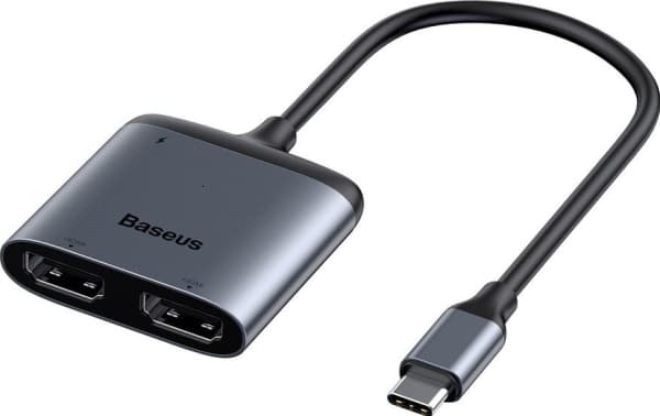 Baseus Baseus Enjoy station/replicator HUB adapter USB-C to 2x HDMI + USB-C PD adapter gray (CAHUB-I0G) universal
