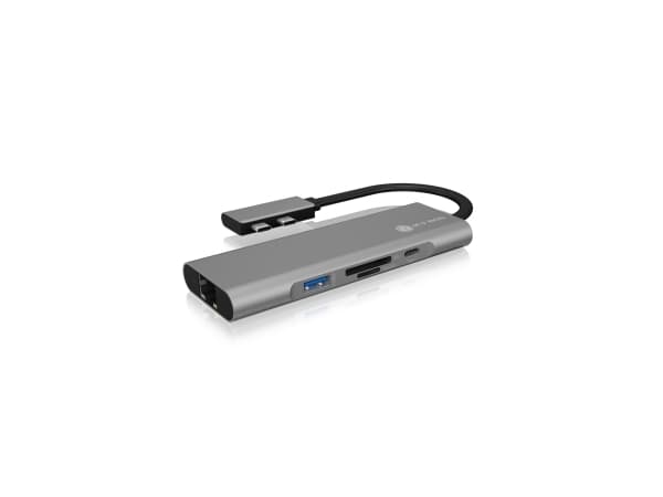 ICY BOX IB-DK4043-2C, Dokking, 1000 Mbit/s, Antrasitt, MicroSD (TransFlash), SD, 5 Gbit/s, 4K Ultra HD
