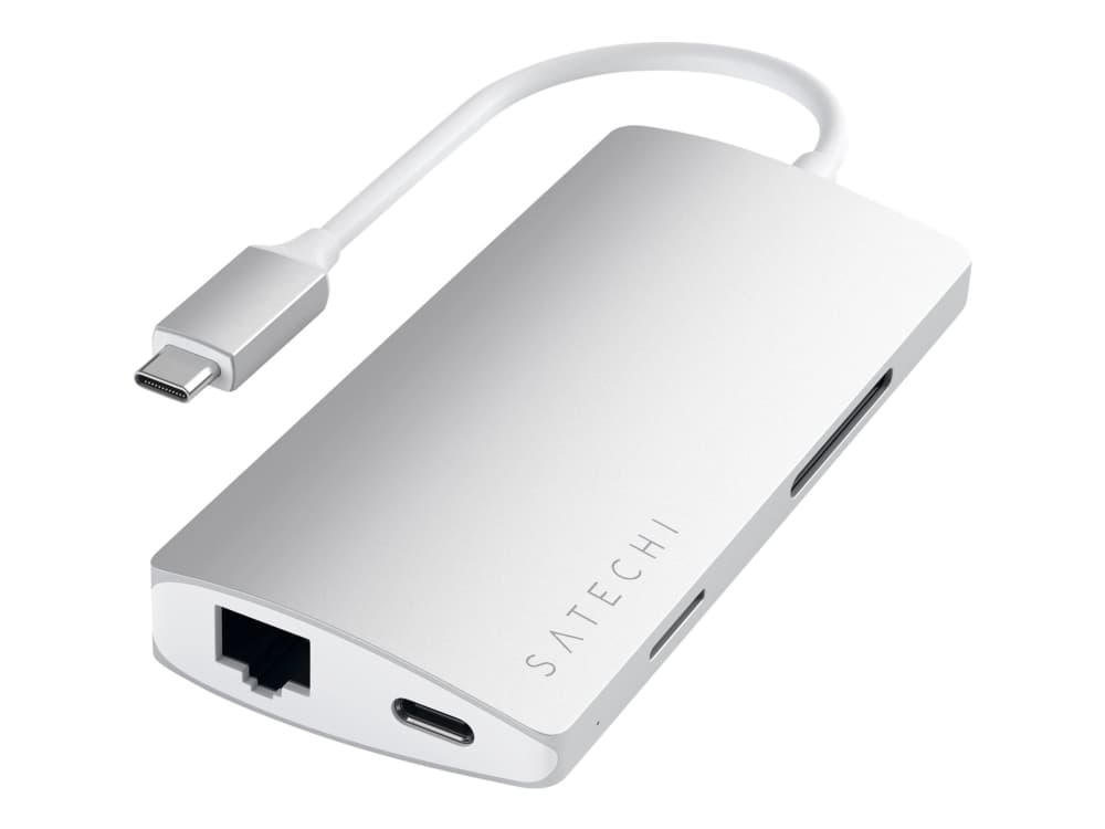 Satechi Aluminum Multi-Port Adapter V2 - Dokkingstasjon - USB-C / Thunderbolt 3 - GigE