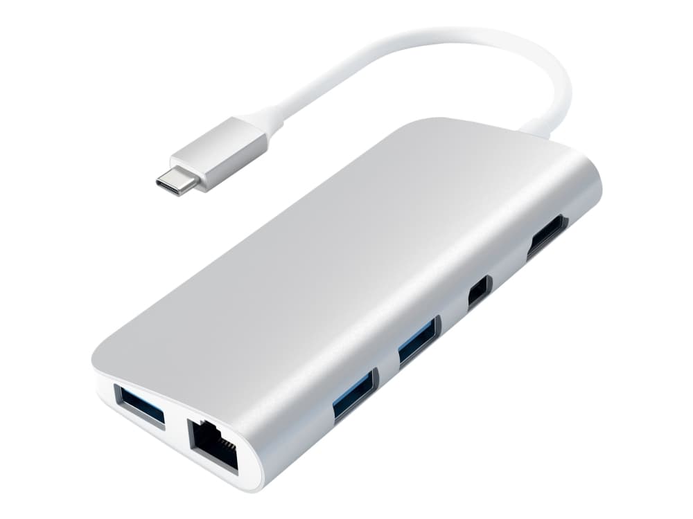 Satechi Aluminum Type-C Multimedia Adapter - Dokkingstasjon - USB-C - Mini DP - GigE