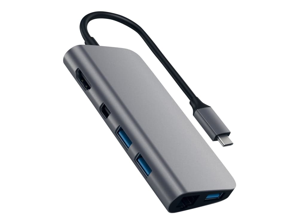 Satechi Aluminum Type-C Multimedia Adapter - Dokkingstasjon - USB-C - Mini DP - GigE