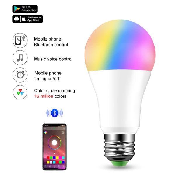 20 lägen Dimbar E27 RGB LED Smart-lampa