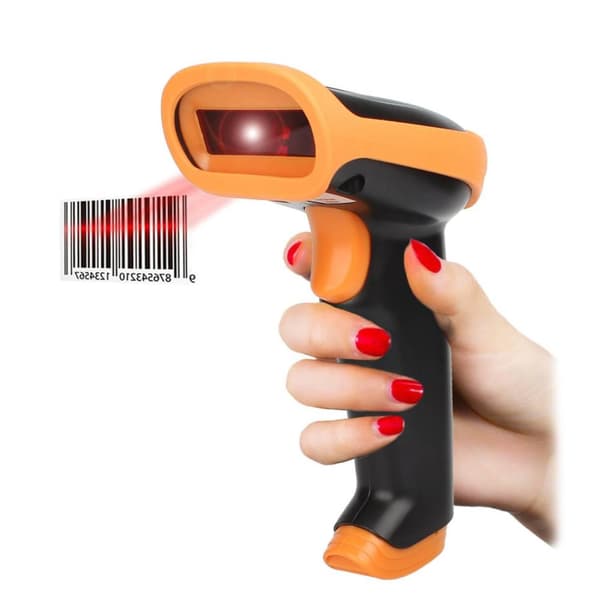 Stregkodelæser med USB til 1D-koder - Orange
