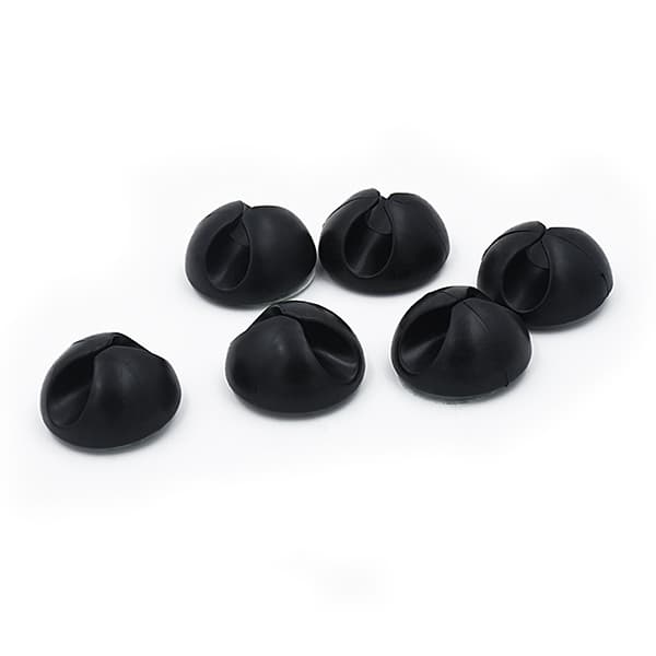 á 6 stk. Cable drop, ledningsholder, pk.  black