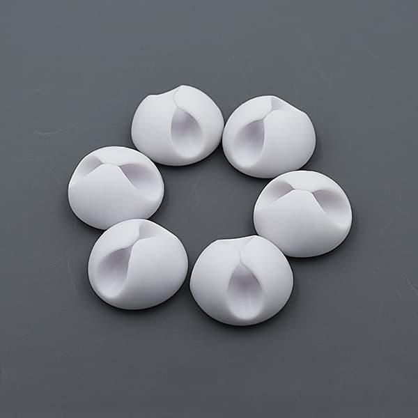 á 6 stk. Cable drop, ledningsholder, pk.  white