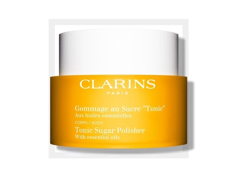 Clarins Tonic Sugar Polisher, Kroppsskrubb, Kvinner, Universell, Nærende, Rensende, Mykgjører, Krukke, SODIUM CHLORIDE, CORYLUS AVELLANA (HAZEL) SEED