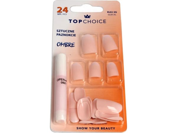 Top Choice Artificial nails with glue OMBRE (78019) 1 pack.