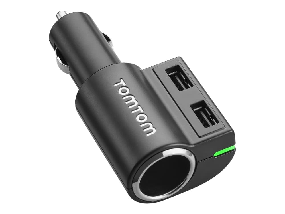 TomTom Fast Multi-Charger - Strömadapter för bil - 3 utdatakontakter (USB, cigarettändare) - för GO 51, 5200, 61, 610, 6200; Start 42, 52, 62; TRUCKE