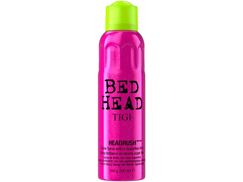 Tigi Bed Head Headrush, Unisex, Alle hårtyper, 200 ml, Shine (lys), Utjevning, Alcohol Denat. (SD Alcohol 40-B), Isobutane, Cyclopentasiloxane, Propa