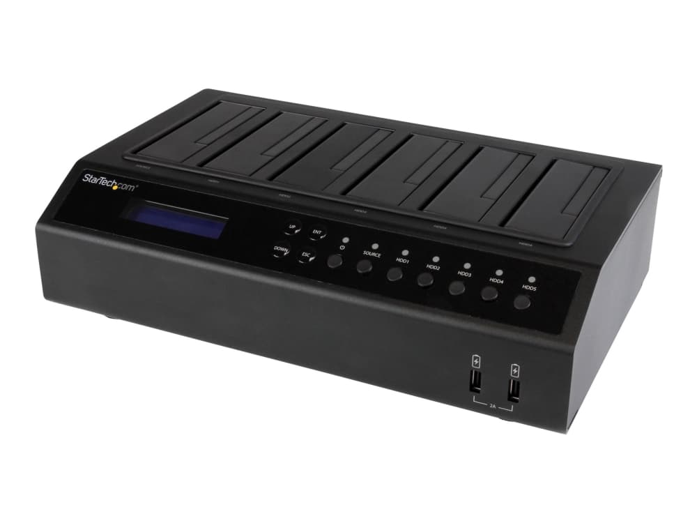 StarTech.com 6 Bay USB 3.0/ eSATA Duplicator and Eraser Dock for 2.5" & 3.5" SATA SSD HDD - 1:5 Standalone Cloner & Wiper Docking Station (SATDOCK5U3