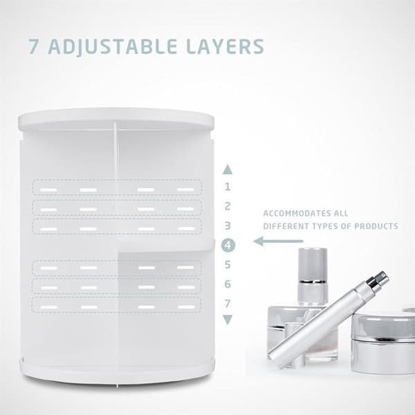 UNIQ 360º Roterende Kosmetik Organizer - Hvid