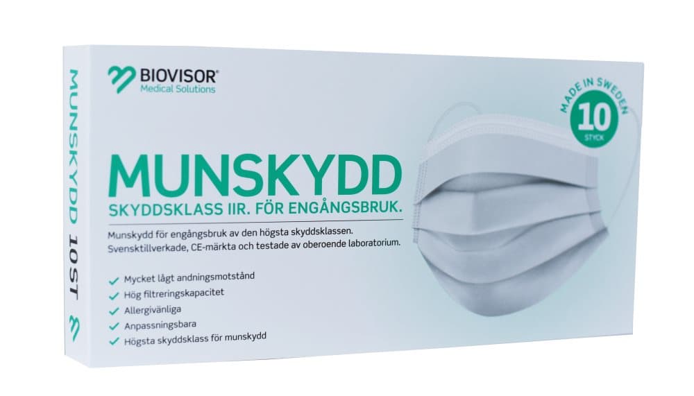 Svensktillverkat IIR-munskydd 10-pack