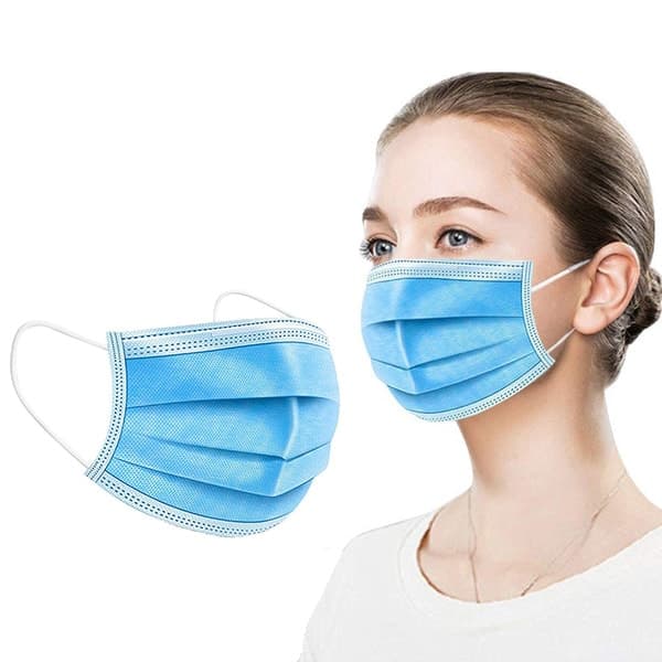 100-pakke CE-godkendte mundskærme, ansigtsmasker (3-lags)