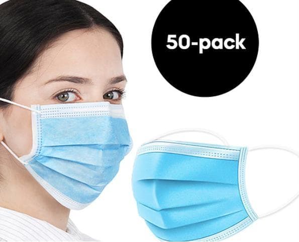 50-pak CE-godkendte mundskærme, ansigtsmasker (3-lags) Mundbind Mundbeskyttelse Sundhed mundbeskytter