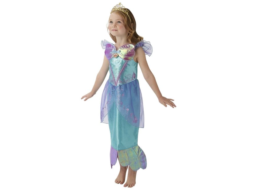 Disney Prinsesse Ariel Deluxe Kjole Udklædningstøj (3-9 år)(Str. 116/M)