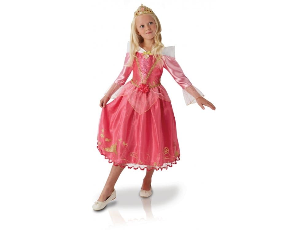 Disney Prinsesse Tornerose Deluxe Kjole Udklædningstøj (3-9 år)(Str. 104/S)