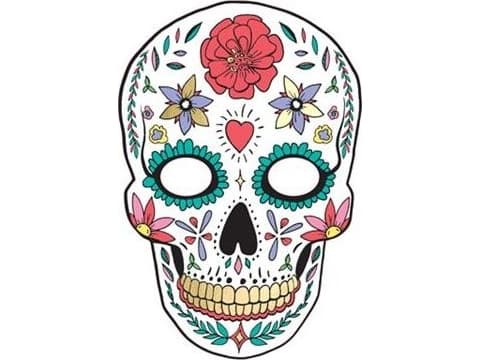 Party Deco Halloween mask - Dia de los Muertos, white universal