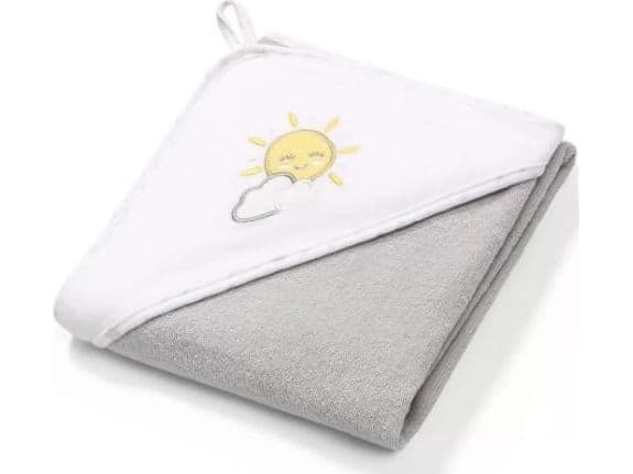 Babyono Terry bathing cover 100x100 cm White and Gray Sun Baby Ono