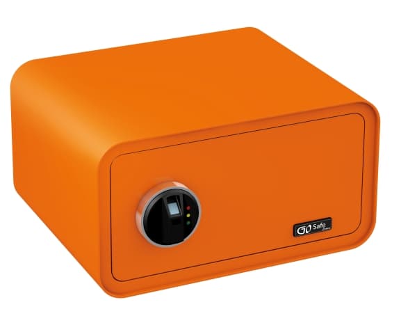 Olympia GO Safe 200, Väggkassaskåp, Orange, Fingeravtrycksläsare, RoHS, Batteri, AA