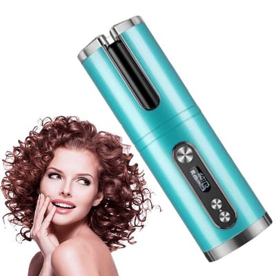 Tavalax CURLER FULDAUTOMATISK KRØLLEJERN, USB, 4800 mAh, blå