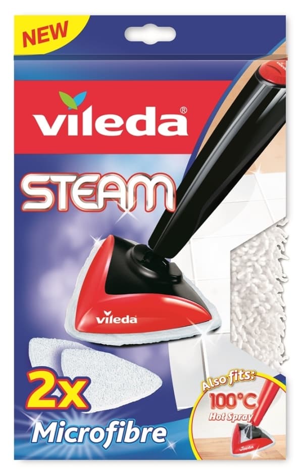 Vileda 146576, Cloth pads, Hvit, Stoff, Mikrofiber, Vileda 100°C Hot Spray Vileda Steam, 167 mm, 23 mm