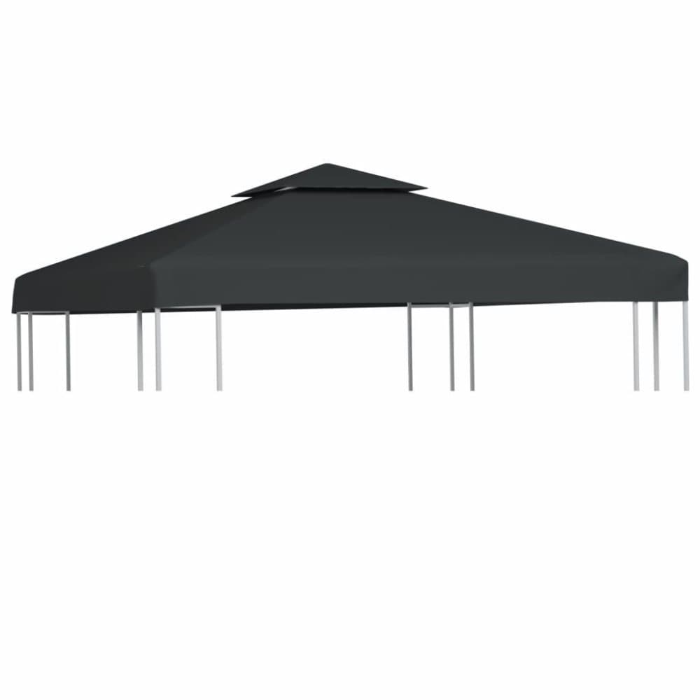 vidaXL udskiftningstag til havepavillon 310 g/m² 3 x 3 m mørkegrå