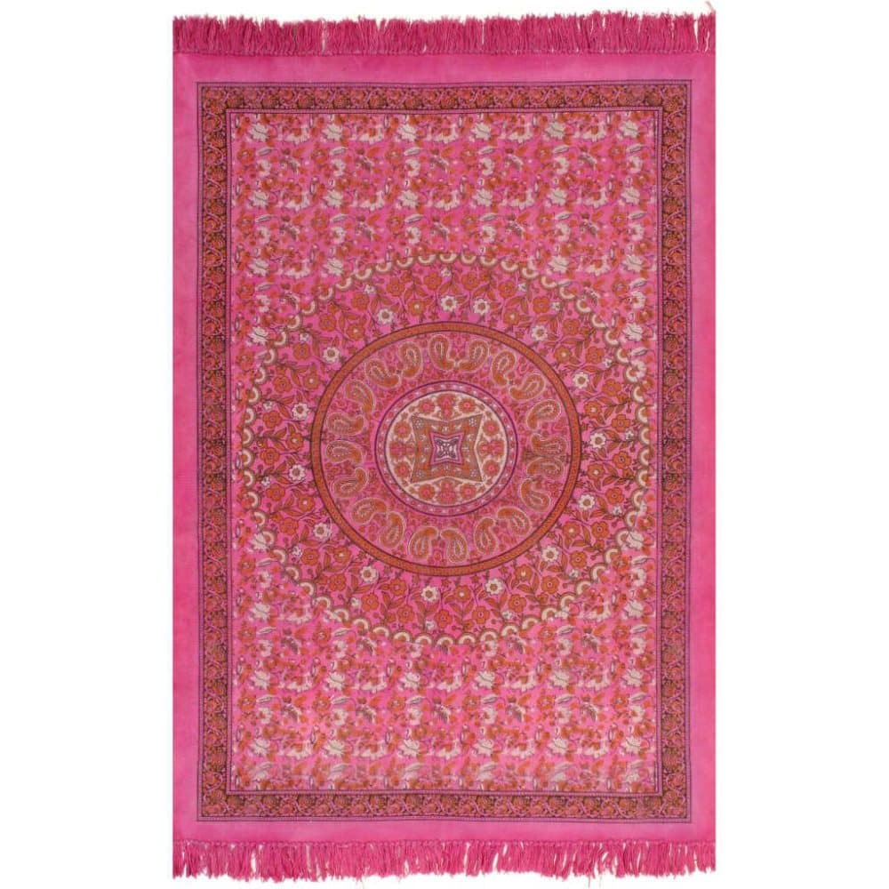 vidaXL Gulvsteppe kilim-vevet bomull med mønster 160x230 cm fuksia